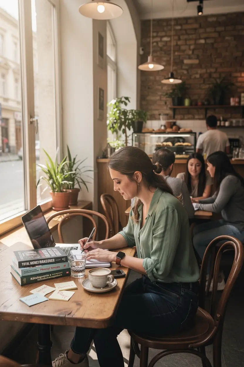 Családi költségvetés elkészítése, ahol a kiadások és bevételek egyensúlyát mutatják be.